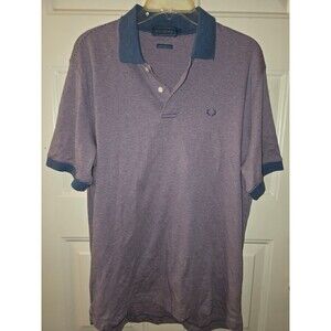 Biltmore Men’s Medium Blue Stripe Button-Up Collared Polo Cotton Shirt
